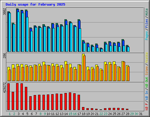 Daily usage for February 2025